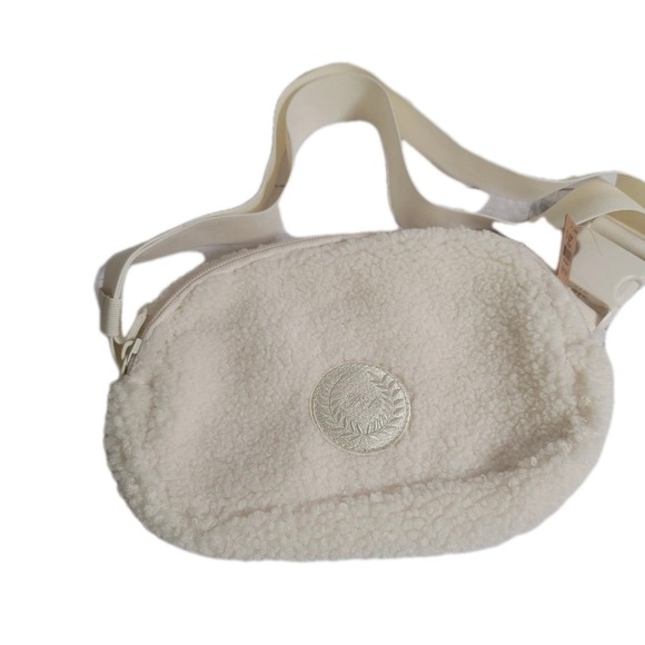 Victoria's Secret Handbags - Pink by Victoria's Secret White Belt Bag Fanny Pack Crossbody Travel Sherpa New